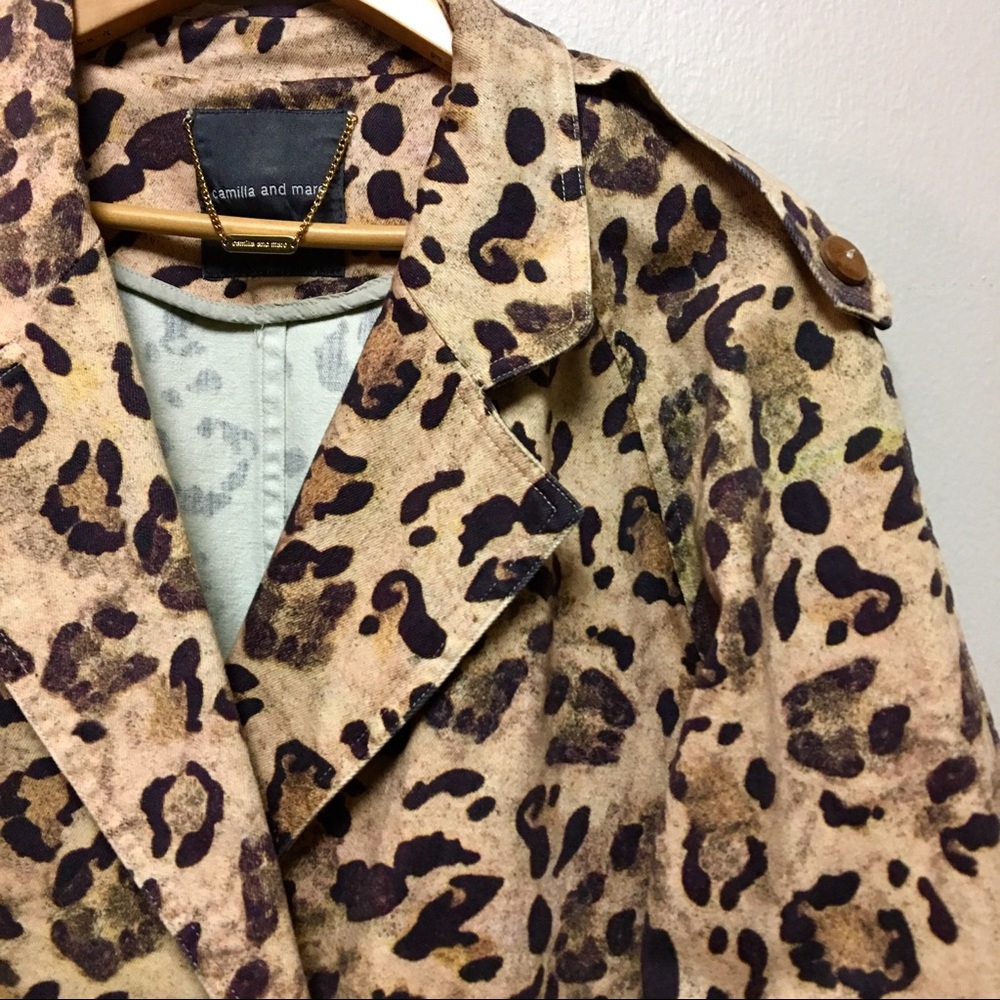 ✨Camilla and Marc✨ Washed Leopard Denim Jacket